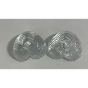 Vintage Toscany Candle Holders Taper Heart Shape Clear Glass Japan 